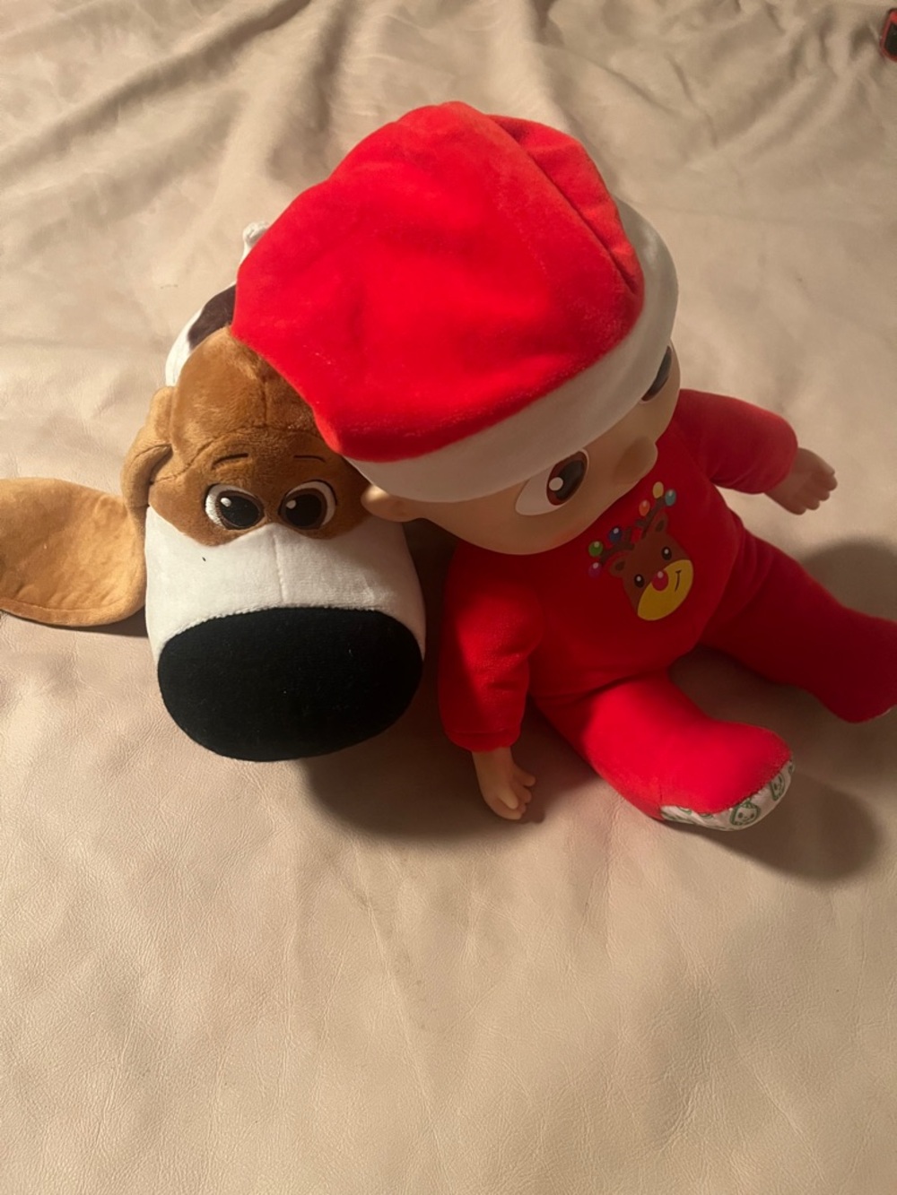 Holiday Baby Doll & Plush Dog Set in Red